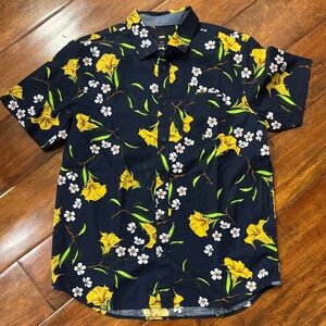 NWOT VANS Navy Floral Print Men's M Shirt